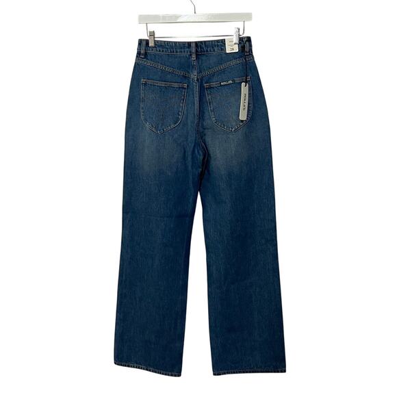 ROLLA'S JEANS WOMEN SIZE 10/28 HIGH RISE RELAXED STRAIGHT DARK VINTAGE BLUE - Picture 4 of 15